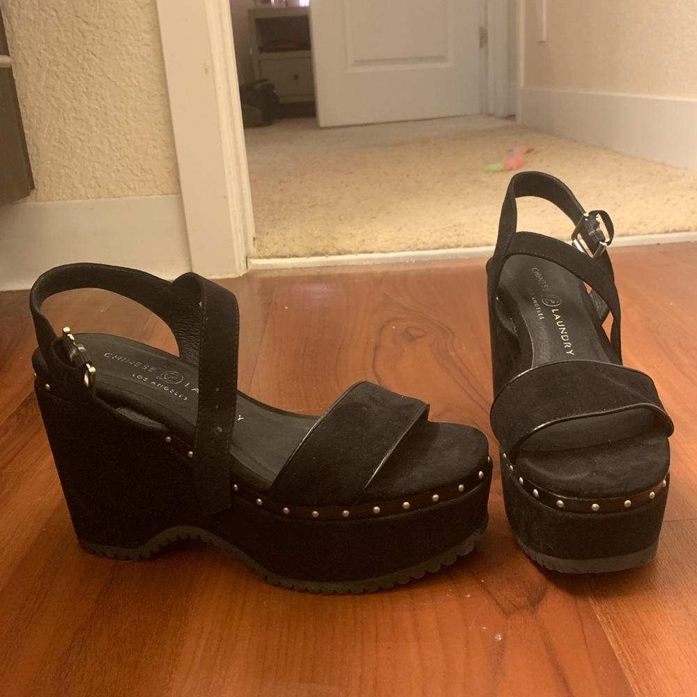 Chinese Laundry Tula Studded Platform Wedges - Picture 2 of 5